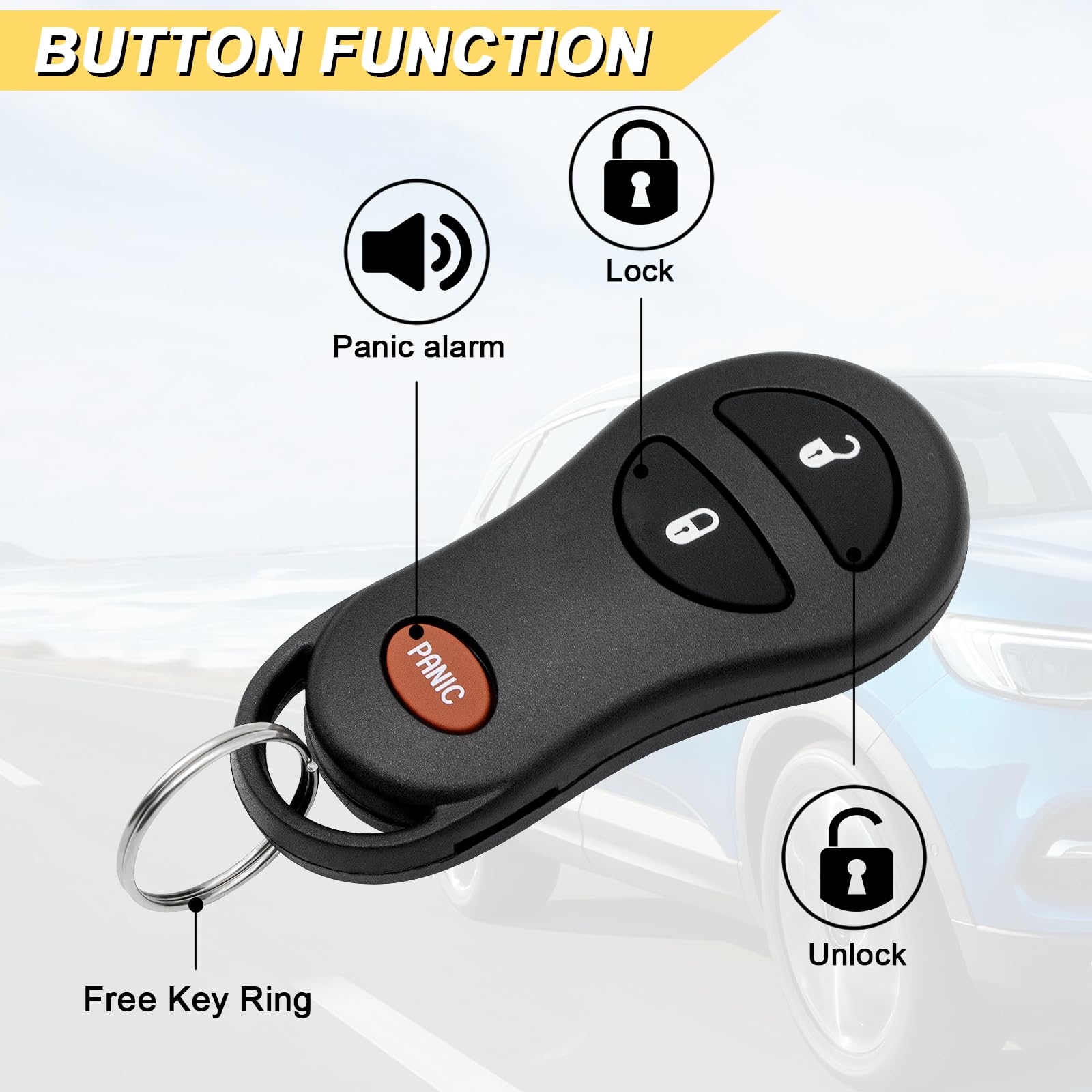 Vurkcy Durango remote fob, compact shell for pocket-ready use.