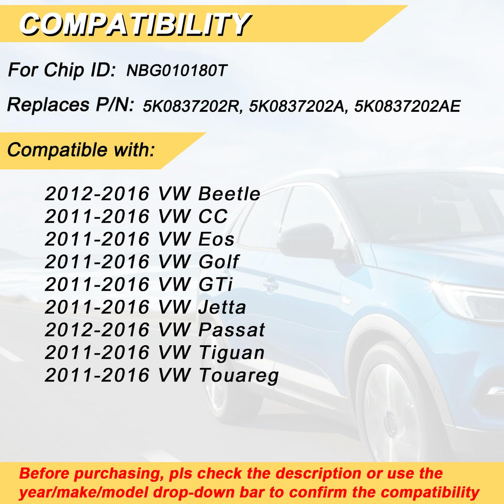 Vurkcy remote replacement for Golf enables convenient trunk release and alarm function.