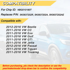 Vurkcy remote replacement for Golf enables convenient trunk release and alarm function.