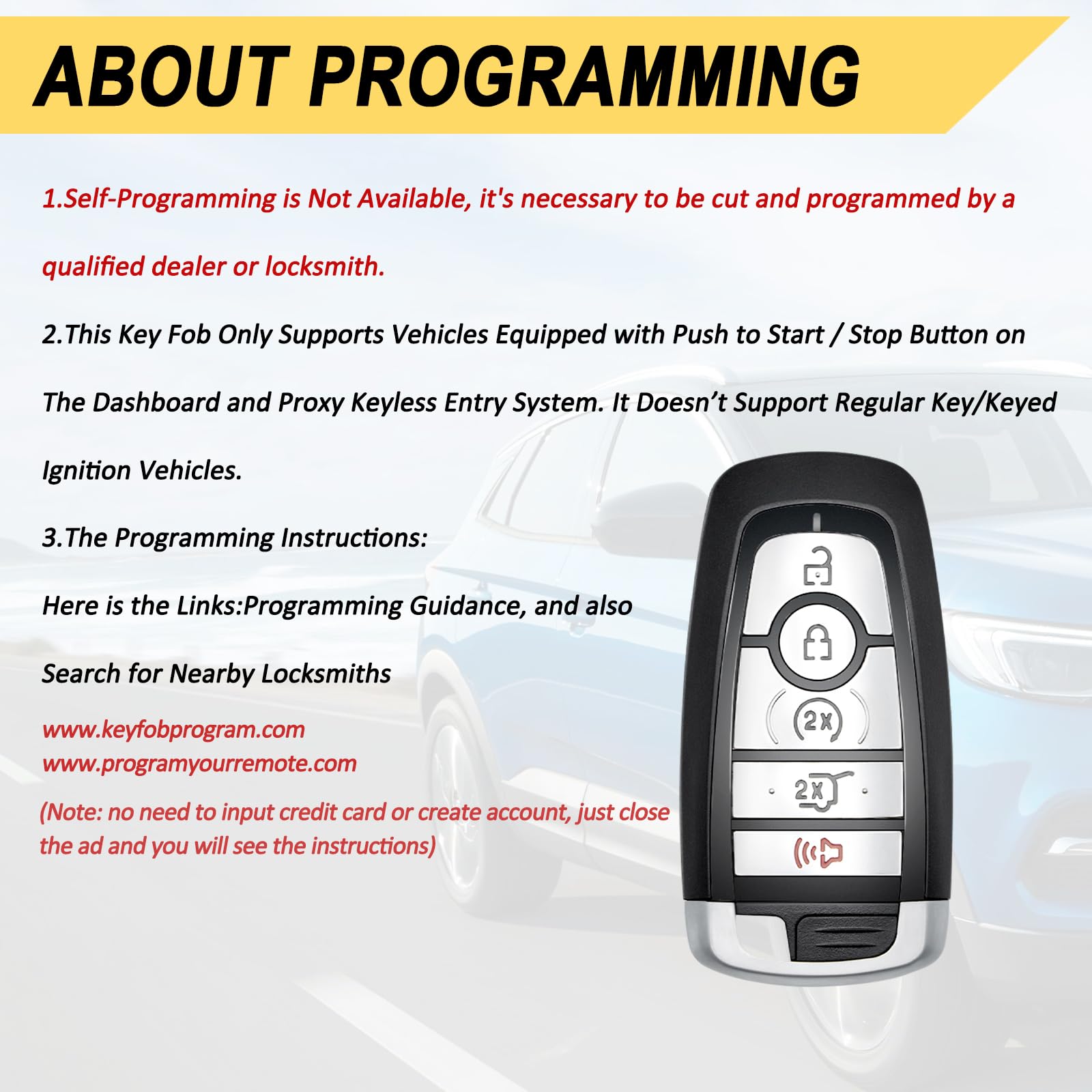 Vurkcy key fob for Lincoln Navigator Aviator - remote, seamless entry.