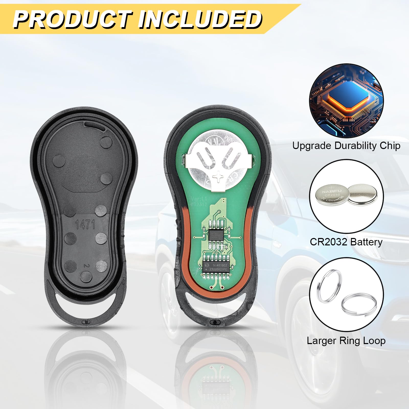 Vurkcy Town and Country compatible fob, reliable performance and easy use.