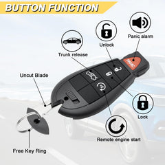 Vurkcy key fob side view highlighting compact OEM-like fit for Grand Cherokee