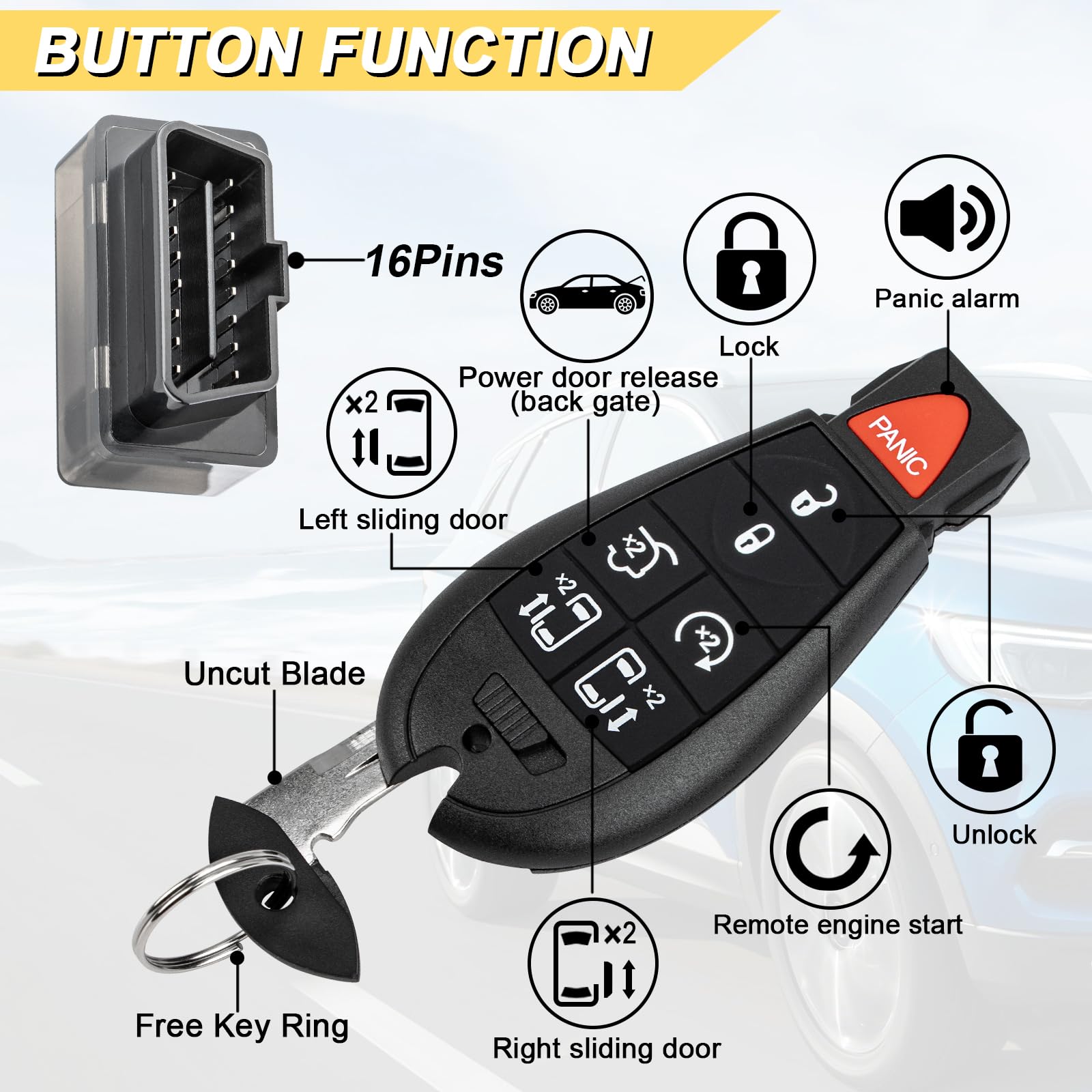 Vurkcy VW Routan remote included for easy replacement