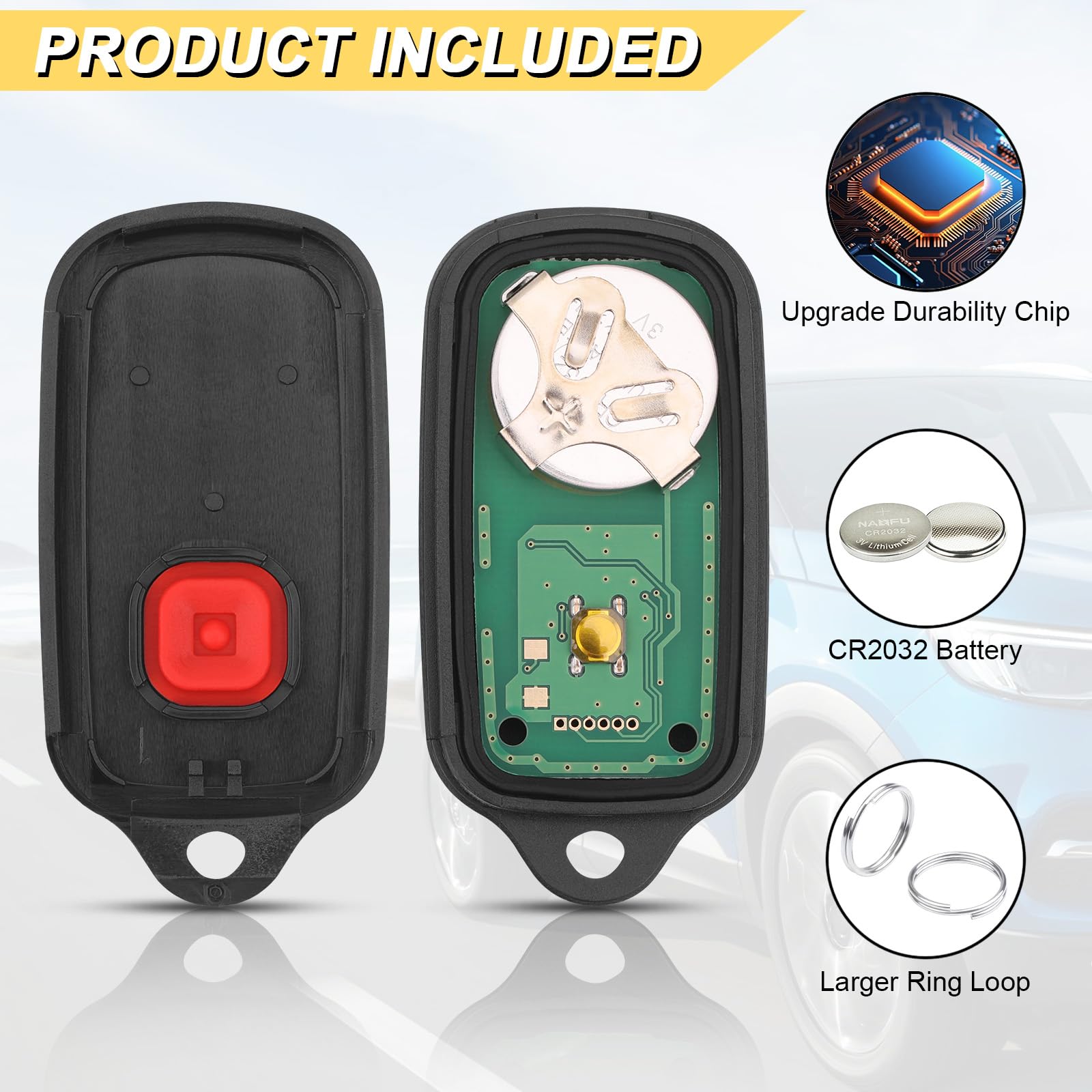 Vurkcy key fob battery pre-installed for immediate use
