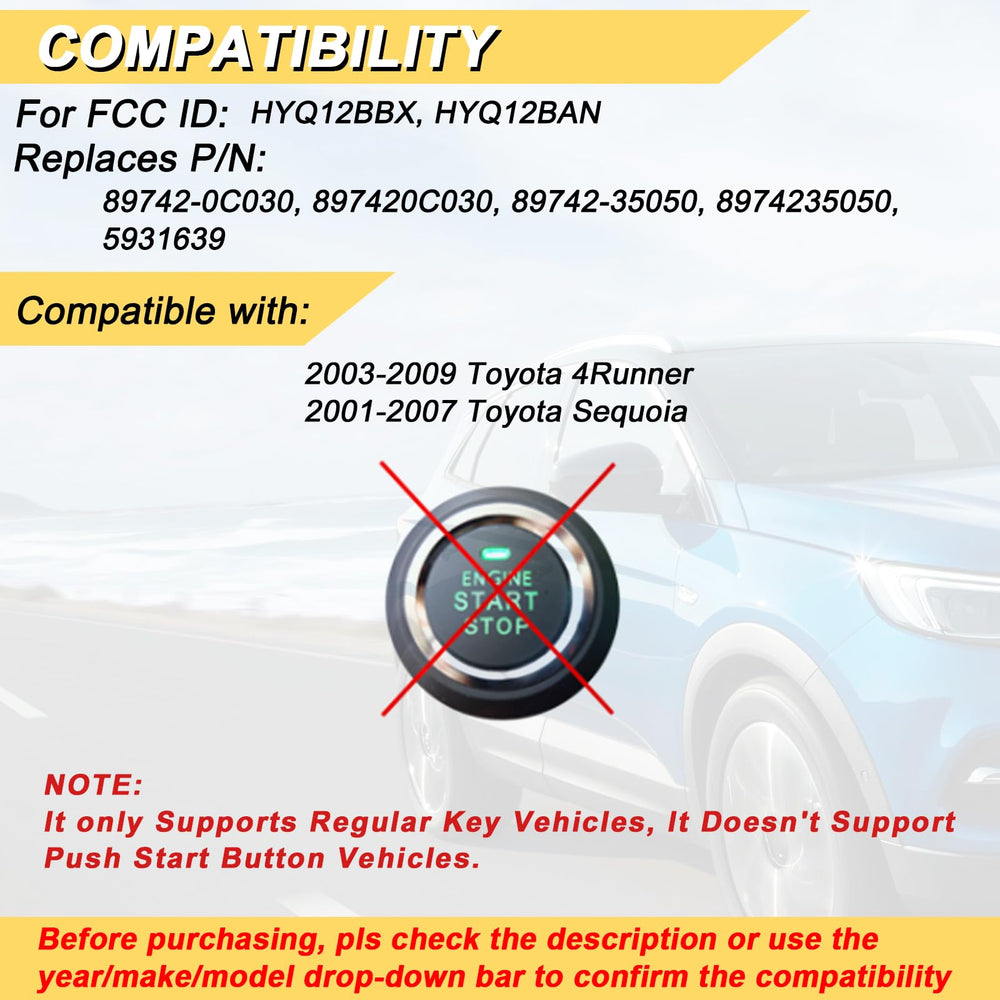 Vurkcy key fob for Toyota Sequoia close-up with dual-button design