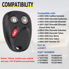 Vurkcy keyless remote fob rear view showing button layout.