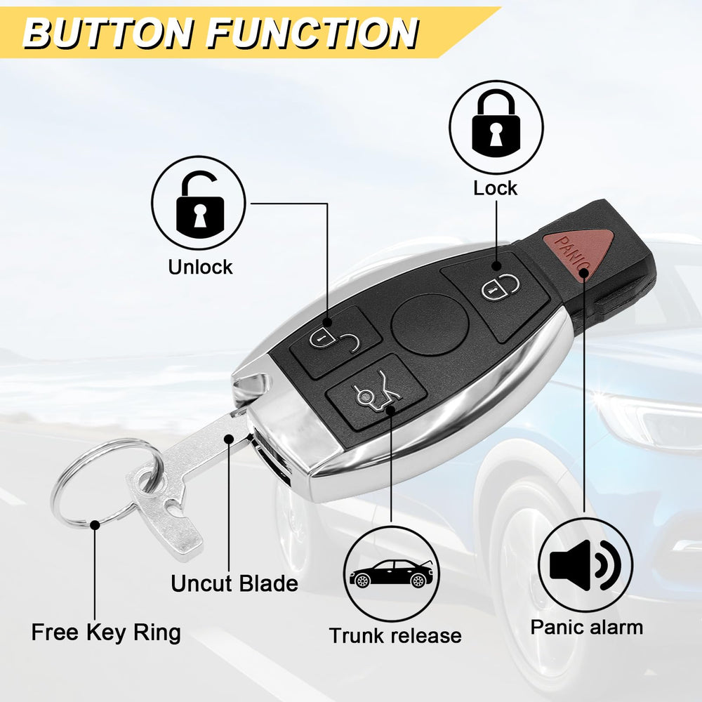 Vurkcy Mercedes key fob electronics close-up showing PCB and components