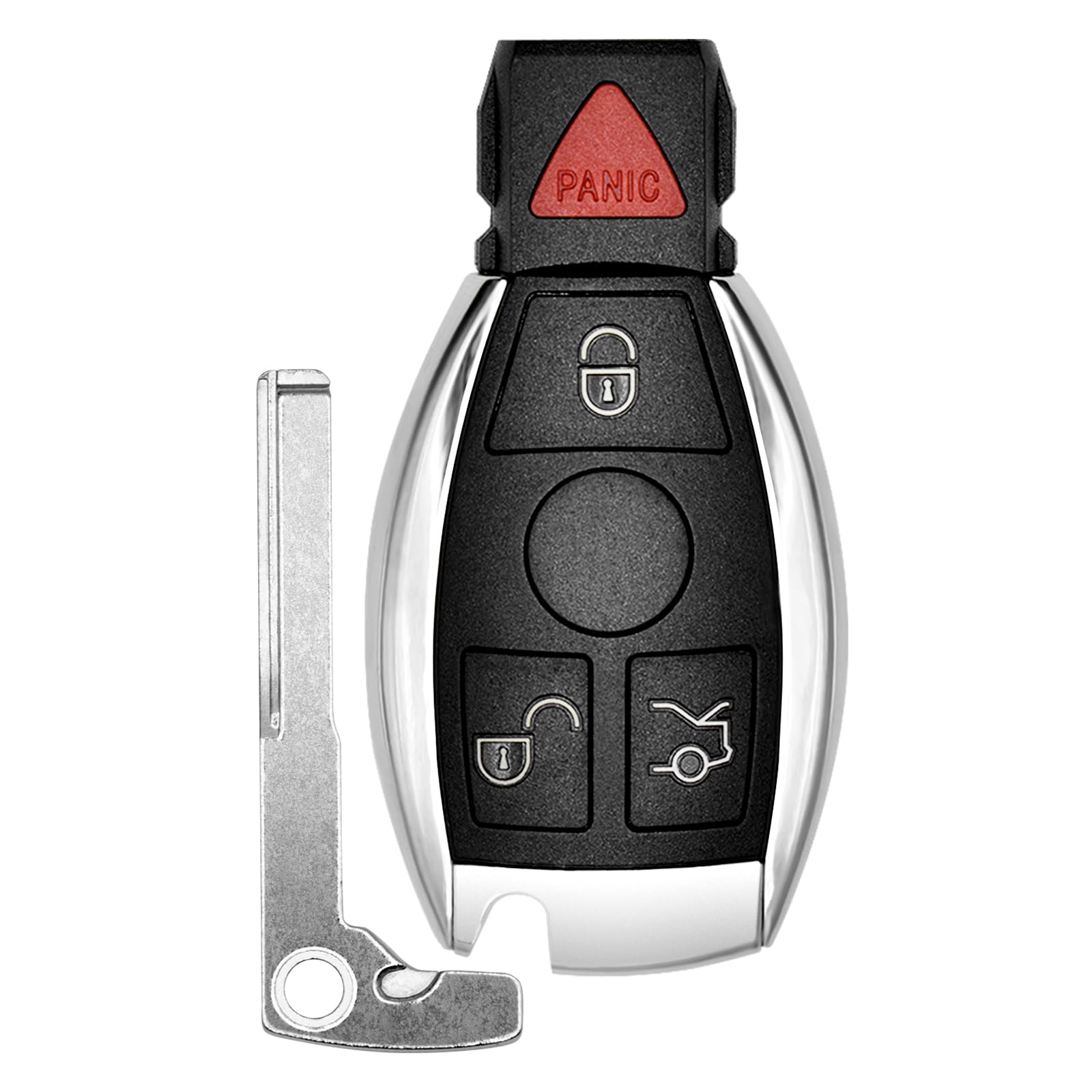Vurkcy Mercedes key fob front view with four-button layout for reliable entry