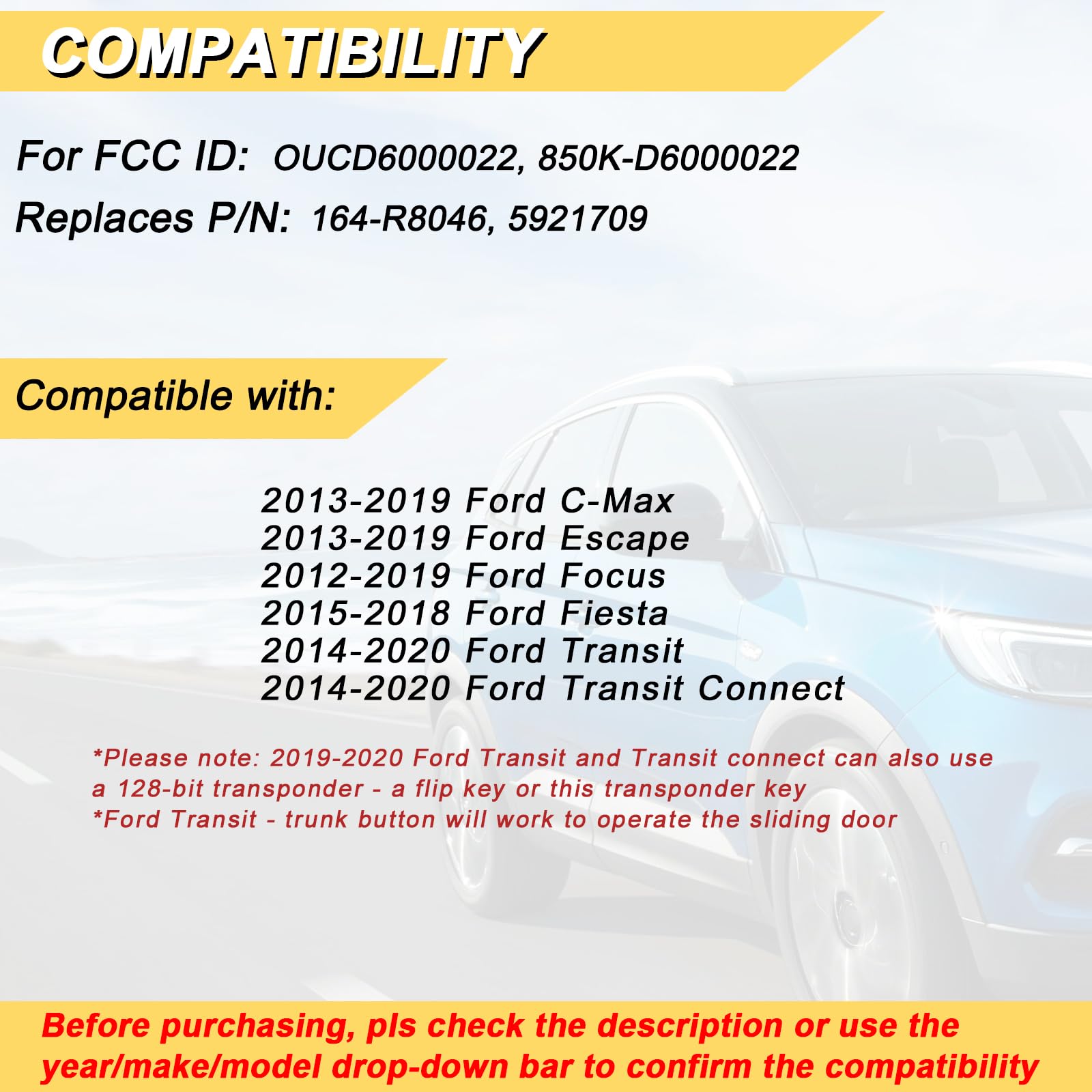 Vurkcy OUCD6000022 remote fob with original-style electronics pre-installed.