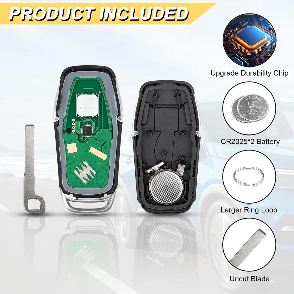 Vurkcy packaged key fob with battery included for easy setup.
