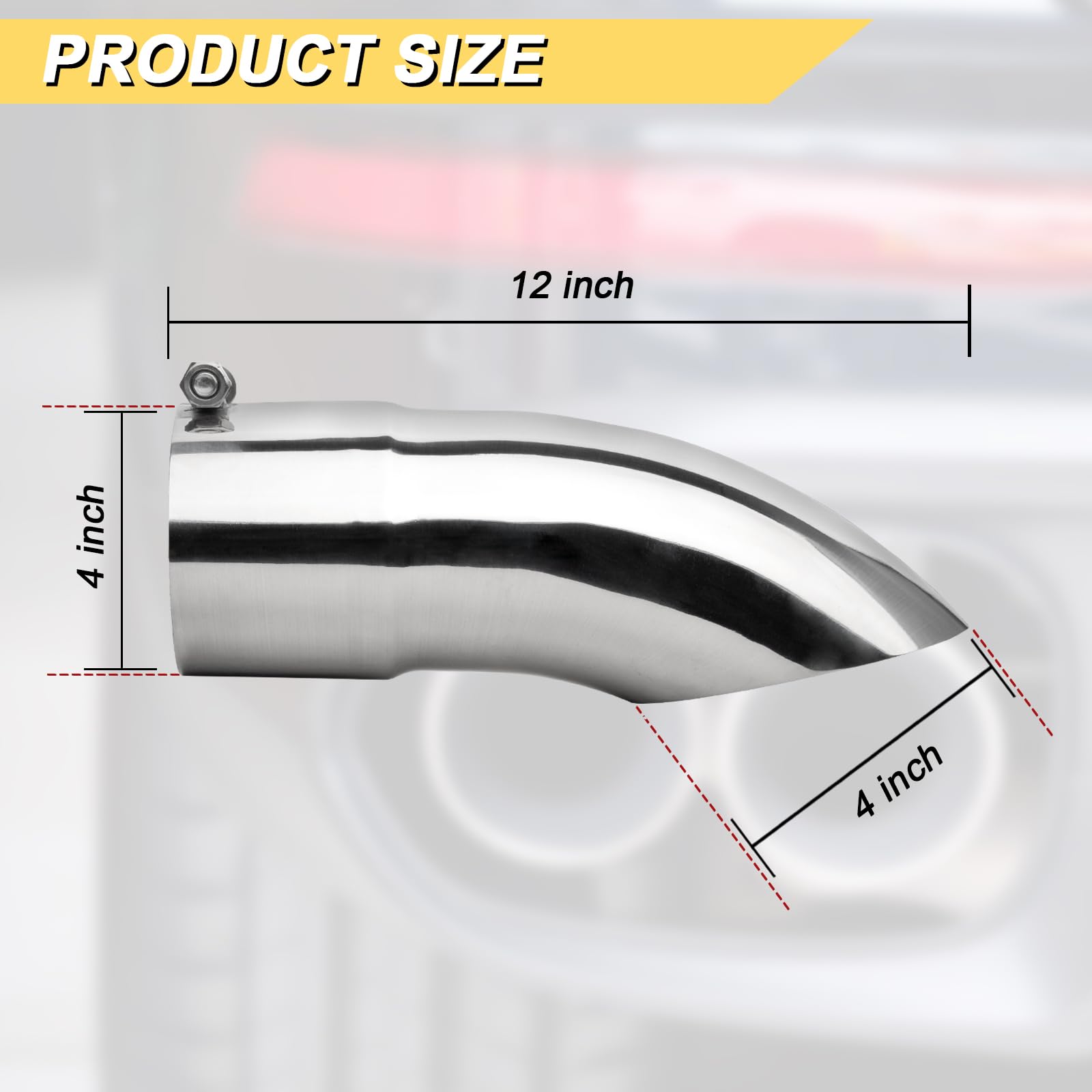 Vurkcy polished stainless exhaust tip delivers durable, corrosion-resistant shine.