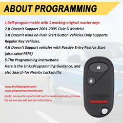Vurkcy replacement remote NHVWB1U523/521 matches original Honda codes