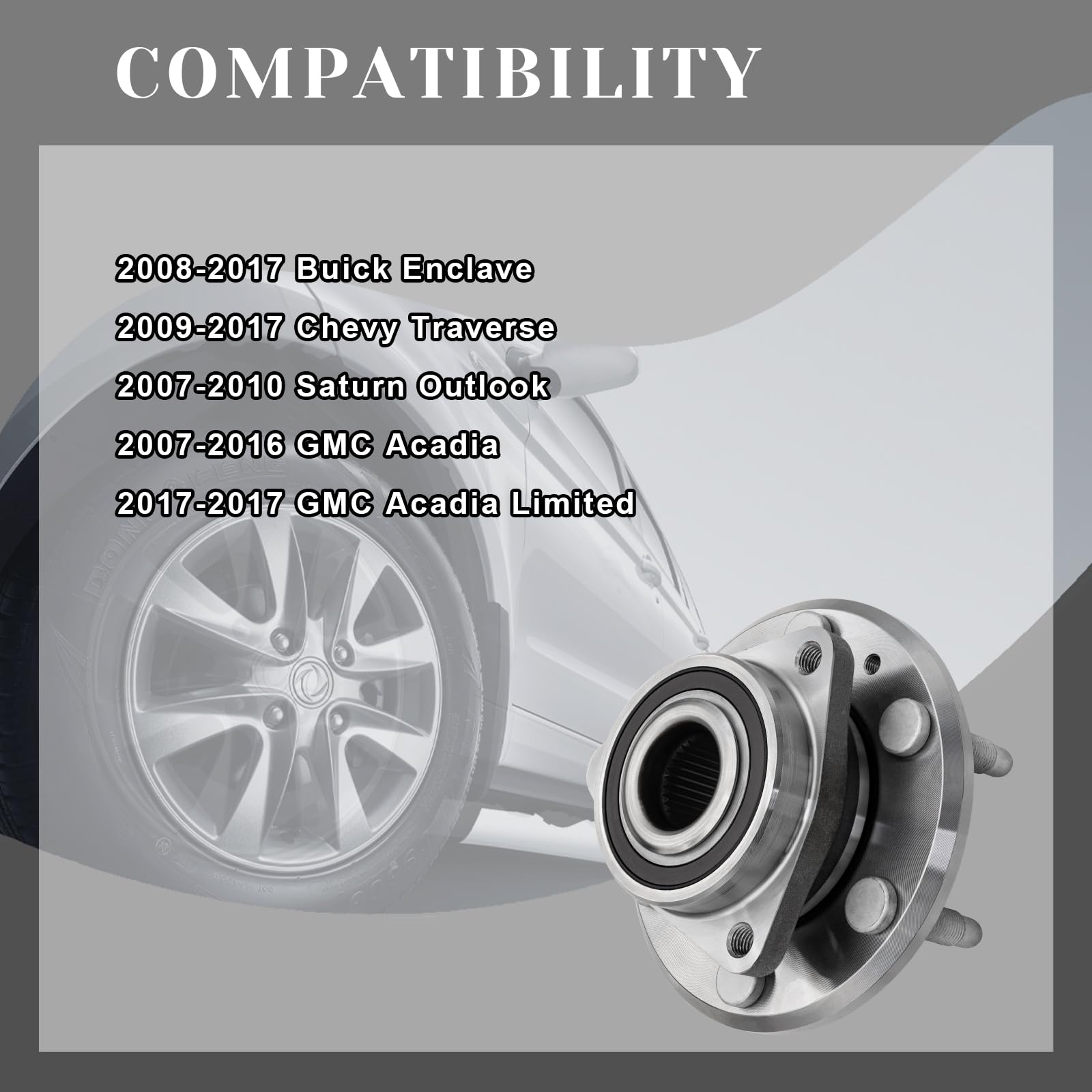 Vurkcy rear wheel bearing hub assembly enhances ride quality and durability.