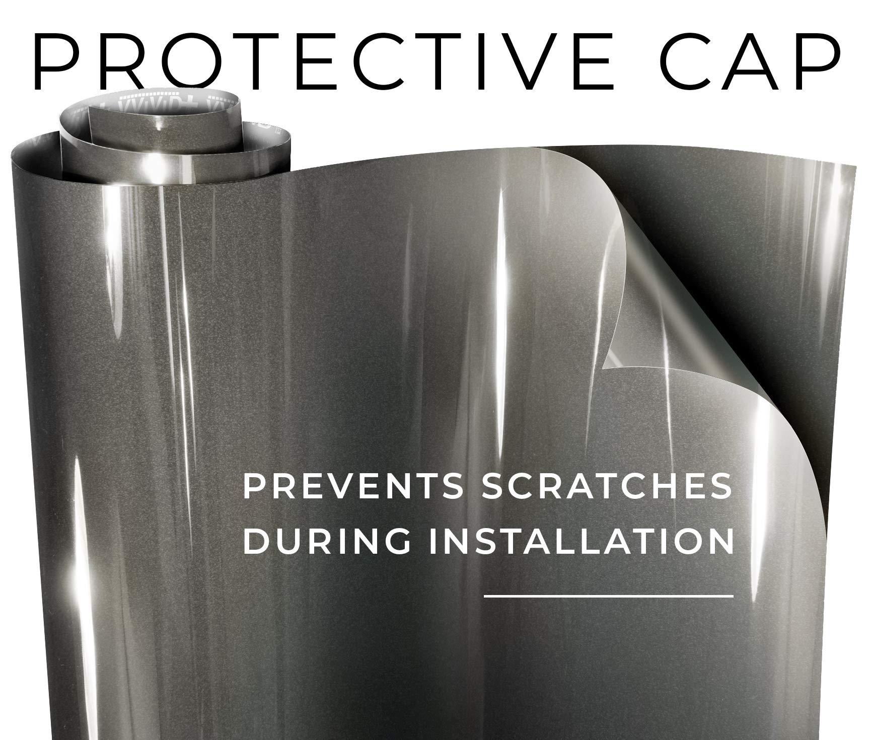 Self-adhesive backing for clean, liquid-free installation of VViViD wrap.