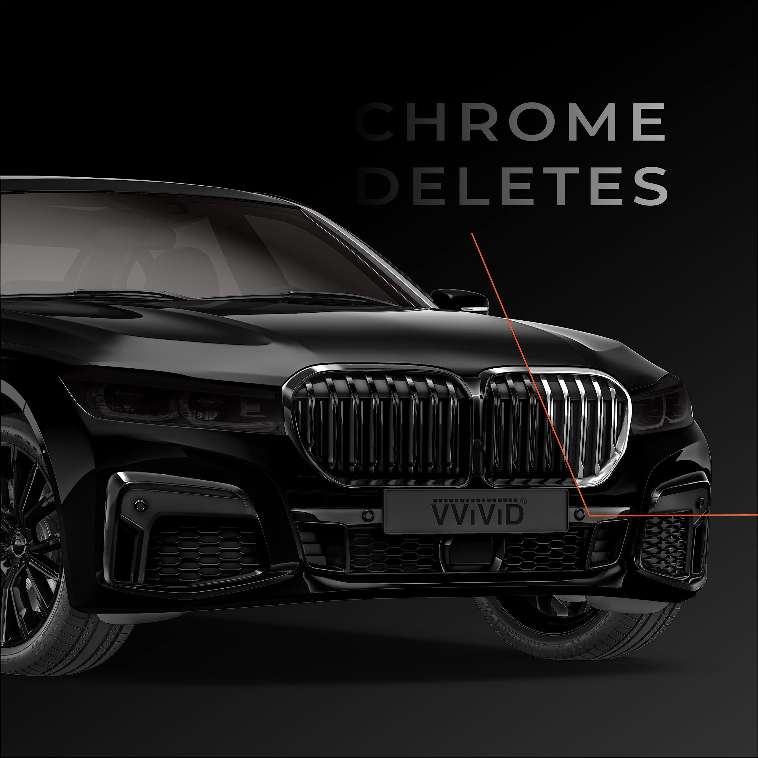 VViViD chrome adhesive film delivers a high-gloss finish on various surfaces.