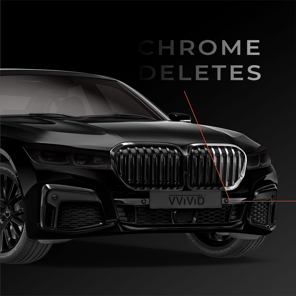 VViViD chrome adhesive film delivers a high-gloss finish on various surfaces.