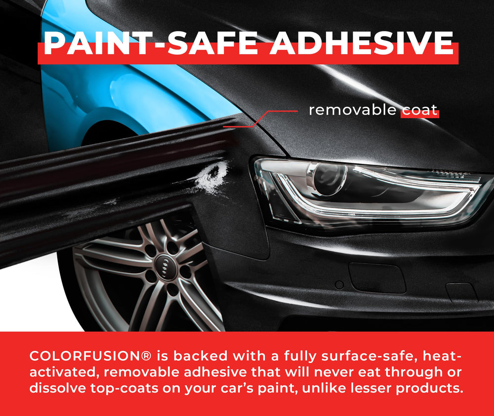 VViViD ColorFusion ash-grey installation spot shows edge alignment