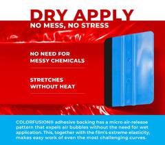 VViViD ColorFusion dry-apply area on hood demonstrates crisp edges.