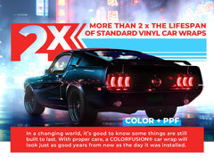 VViViD ColorFusion gloss cosmic blue wrap close-up showing color depth