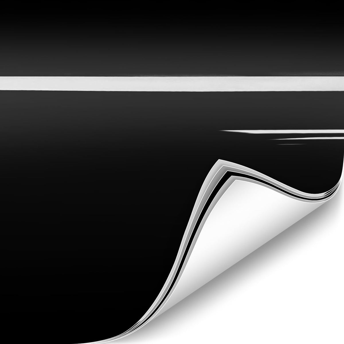 VViViD ColorFusion gloss piano black wrap on panel showing vibrant color and protection.