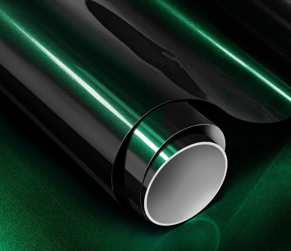 VViViD ColorFusion gloss Shadow Green hood wrap provides durable protection and vibrant color