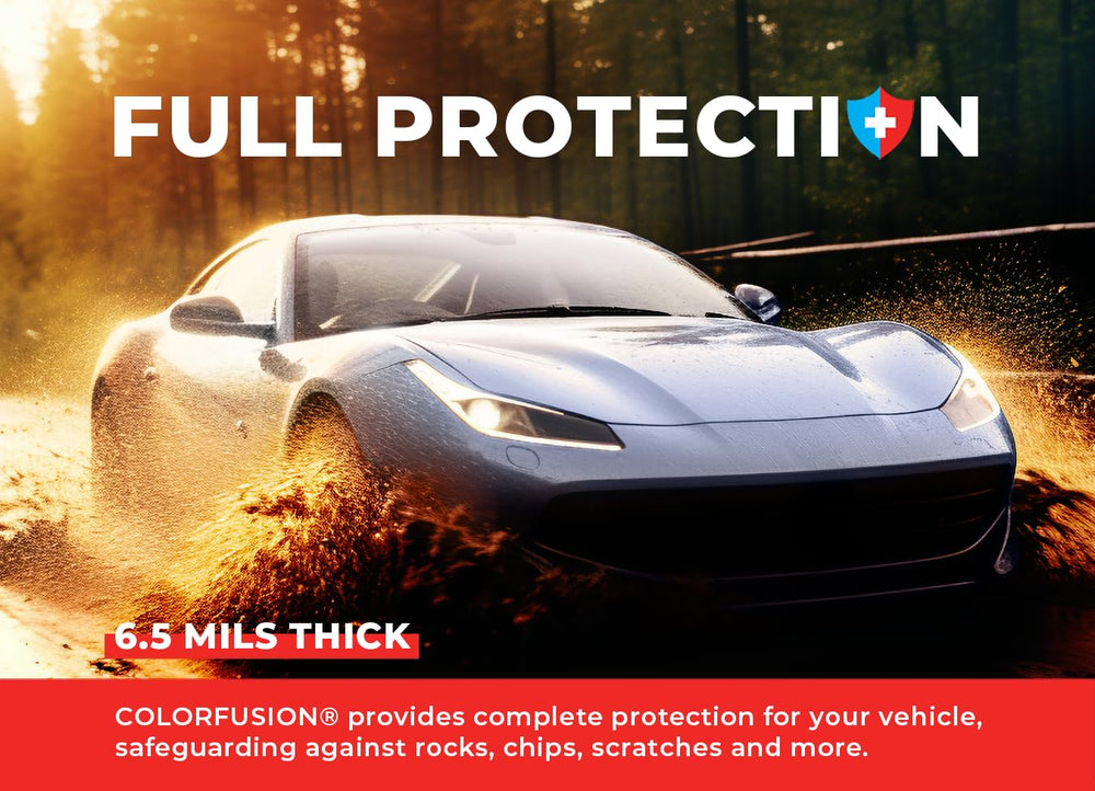 VViViD Ice blue gloss PPF finish protects paint from wear and chips.