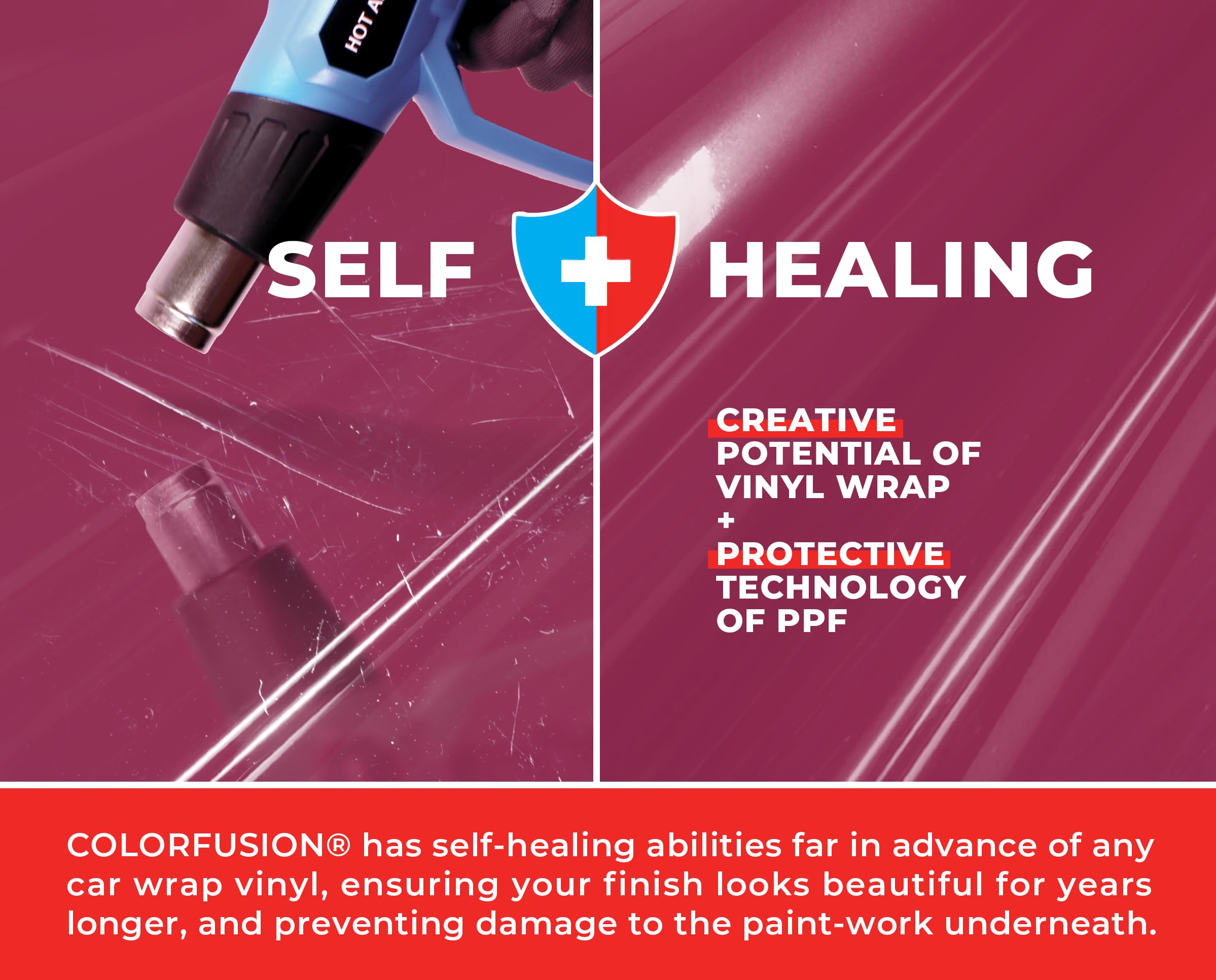 Dry application on curved panel with ColorFusion PPF for precise tack.