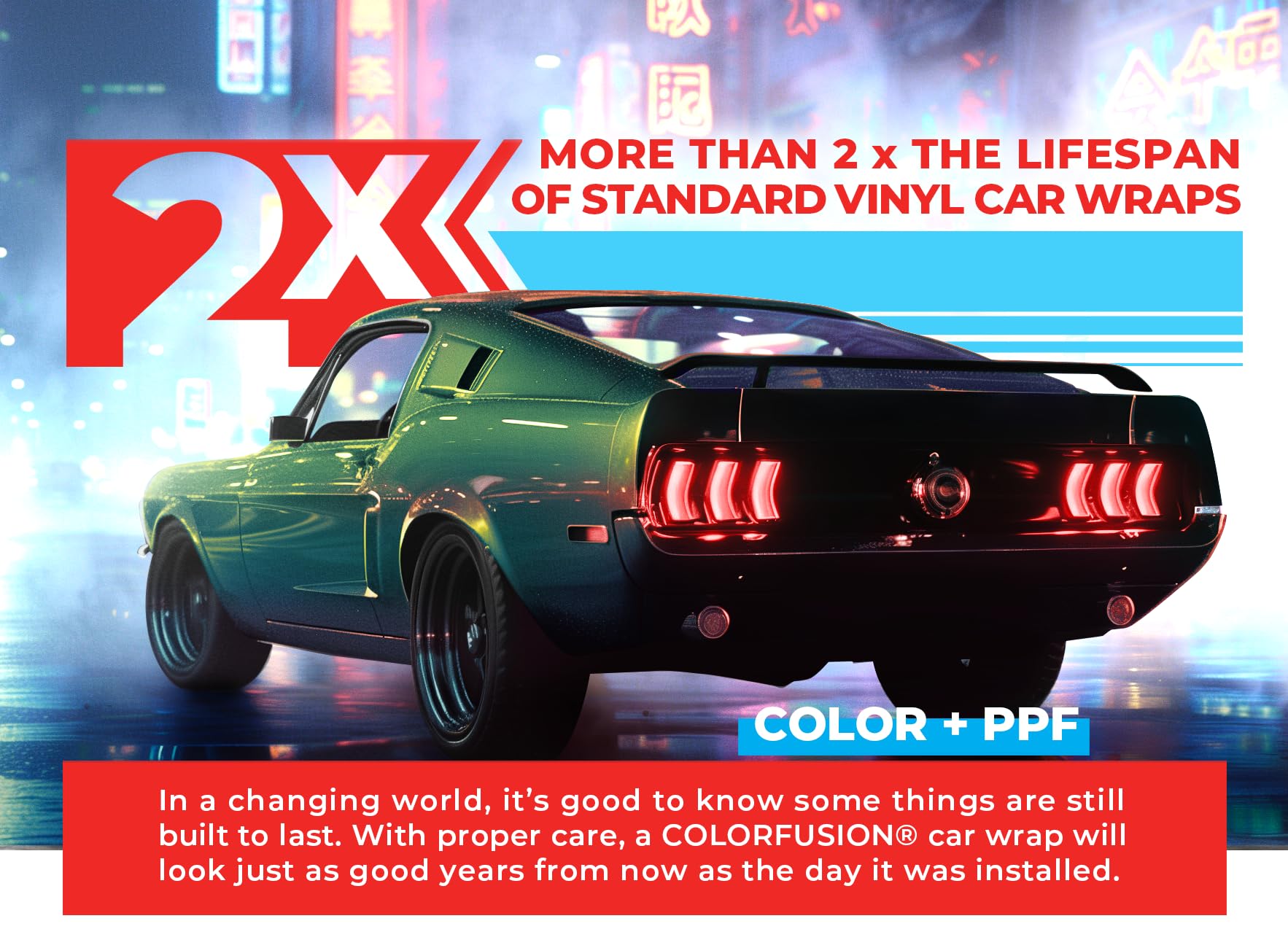 VViViD ColorFusion PPF Thunder Green dry-apply design ideal for large surfaces.