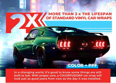 VViViD ColorFusion PPF gloss early spring green on door panel shows durable color