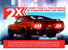VViViD ColorFusion PPF gloss closeup shows reflective gloss and deep color.
