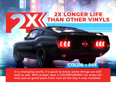 VViViD ColorFusion PPF close-up showing self-healing surface after heat