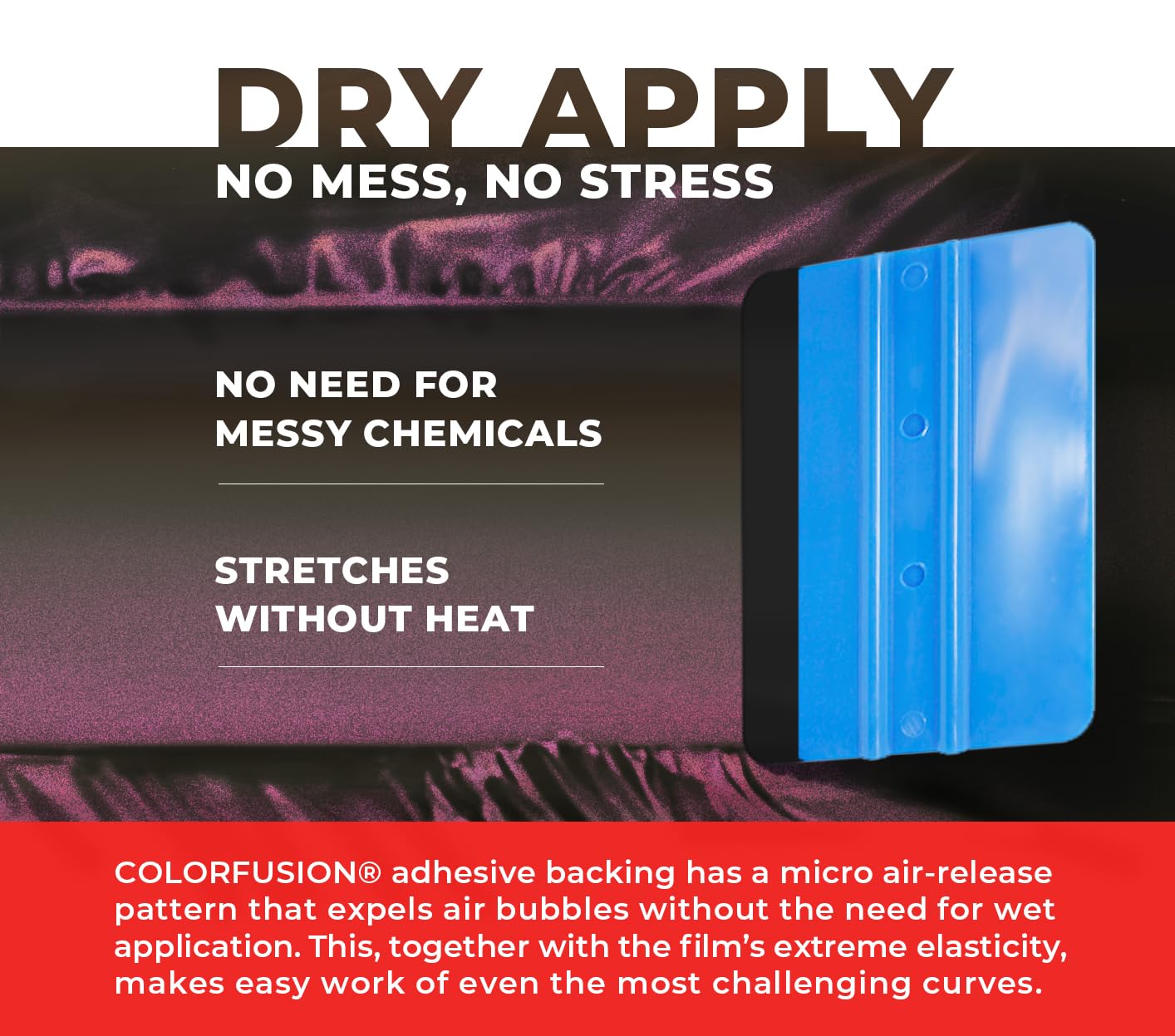 VViViD ColorFusion PPF wet-application demo on curved surface.