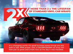 VViViD ColorFusion PPF wet installation on a large flat surface to reduce bubbles.
