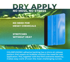 VViViD ColorFusion PPF door panel close-up highlighting self healing gloss and protection.