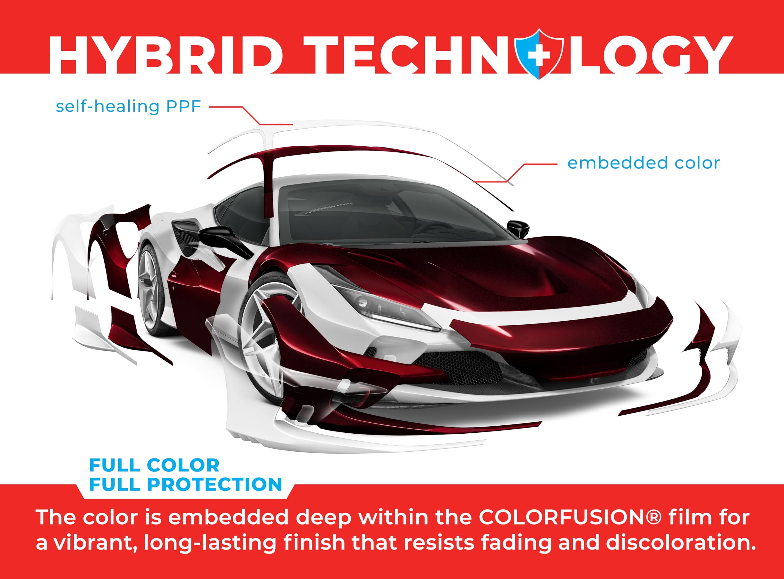 VViViD ColorFusion PPF displays vibrant colors that resist fading.
