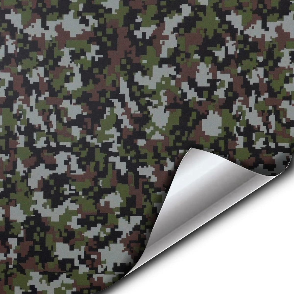 VViViD digital camo wrap close-up showing air-release for bubble-free finish.