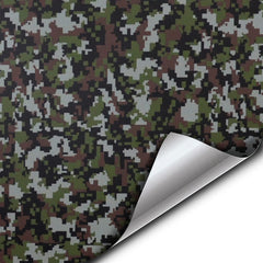 VViViD digital camo wrap close-up showing air-release for bubble-free finish.