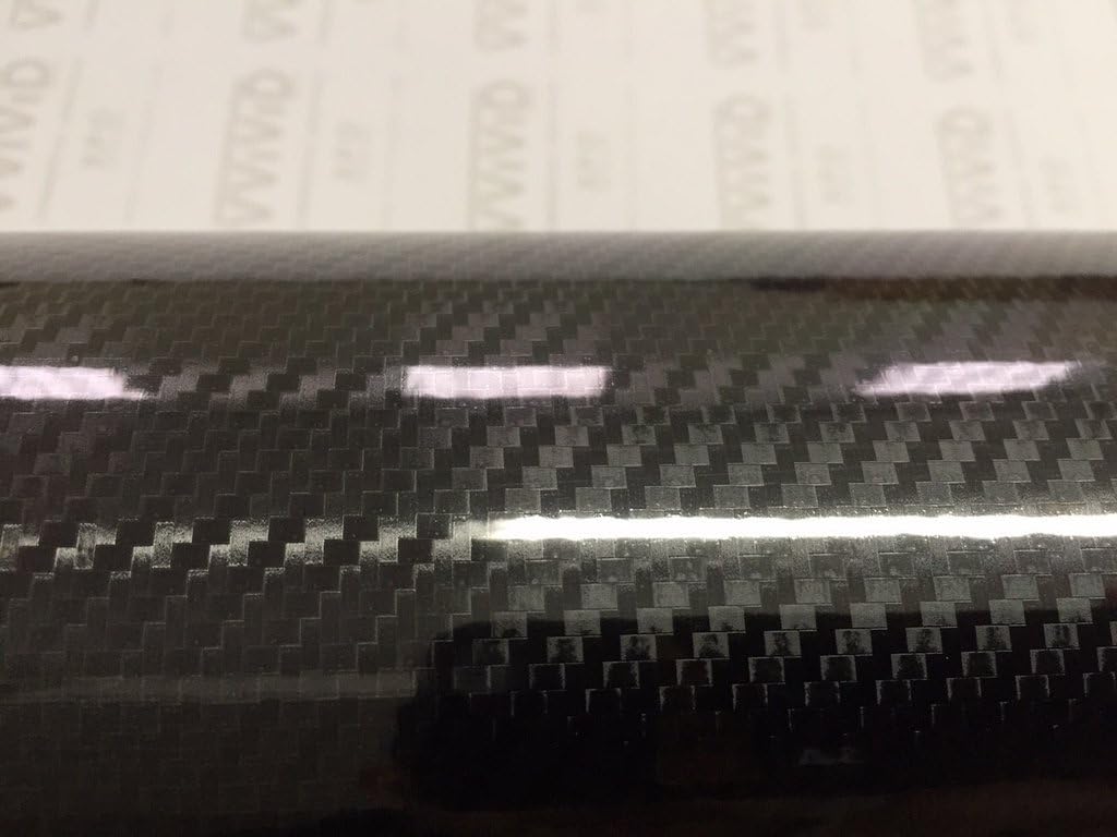 Close-up of glossy carbon finish and air-release adhesion