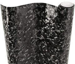 VViViD forged composite carbon patternless wrap roll in black enhances automotive aesthetics.
