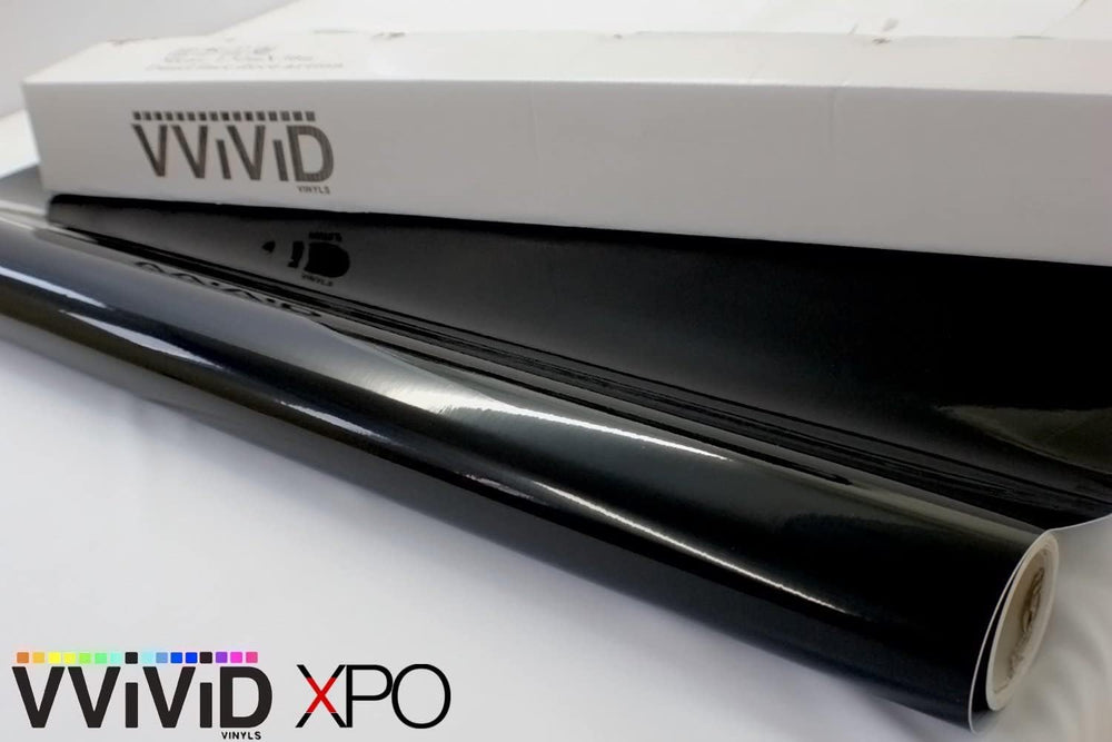 VViViD gloss black vinyl wrap with primer and edge sealer for stronger bonding