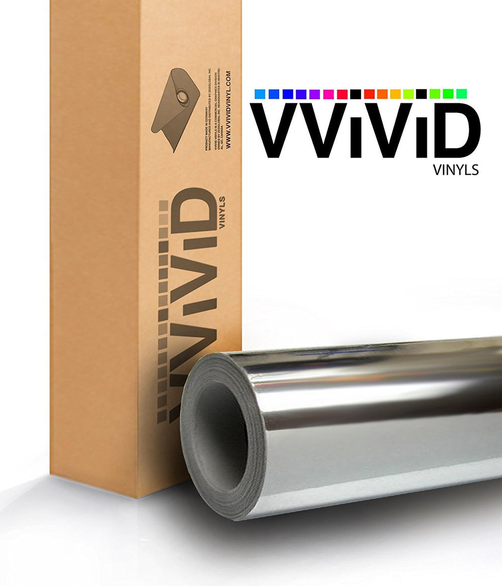 VViViD gloss chrome silver vinyl wrap demonstrating air-release installation for bubble-free results