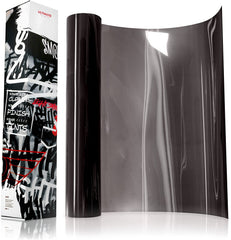 VViViD headlight tint light smoke with a glossy finish.