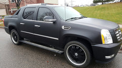 VViViD XPO matte black vinyl on a vehicle, ready for outdoor use