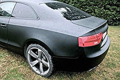 VViViD matte black wrap sheet showing dry application and durable 3.9 mil thickness
