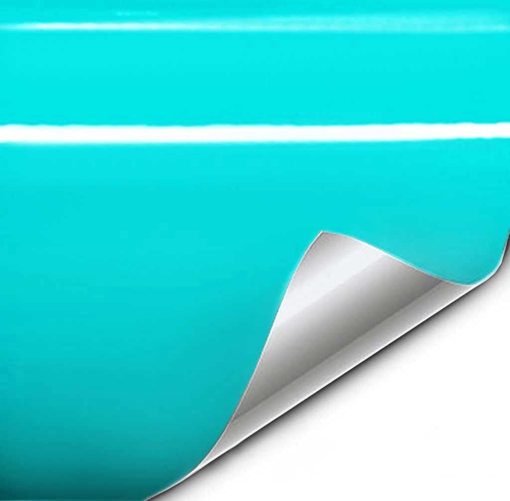 VViViD+ gloss Miami Teal wrap on a car delivers a vibrant, durable finish
