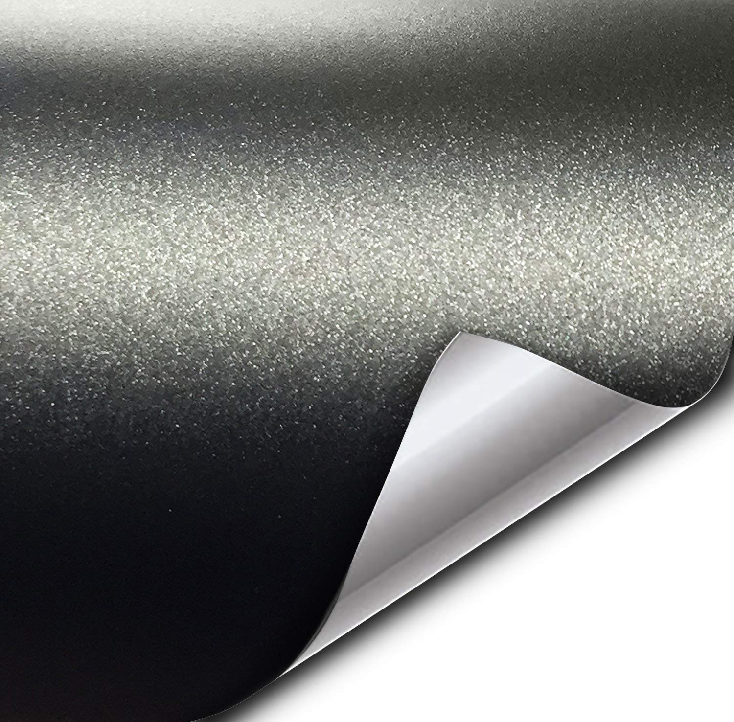 VVIVID+ matte metallic black wrap with ghost particles for day and night shine