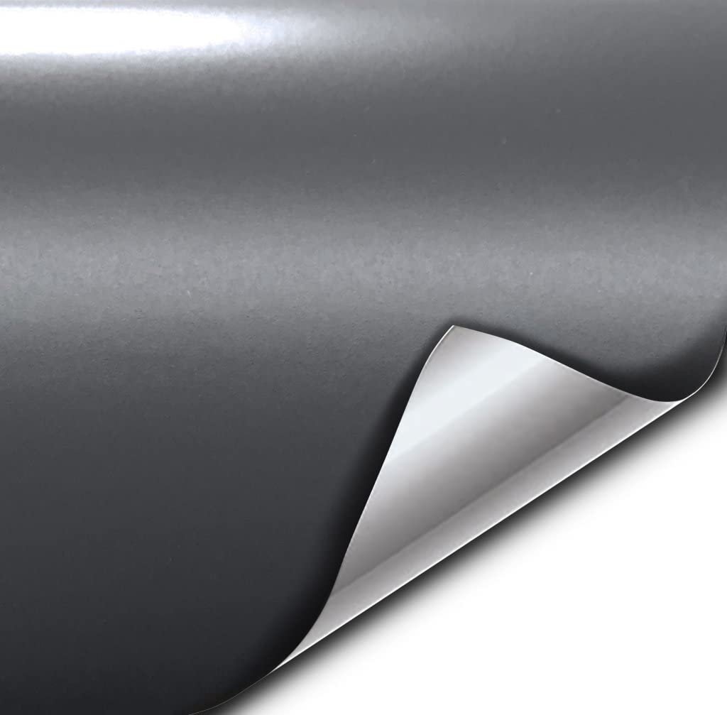 VViViD+ matte slate grey vinyl wrap bubble-free application for DIY projects.