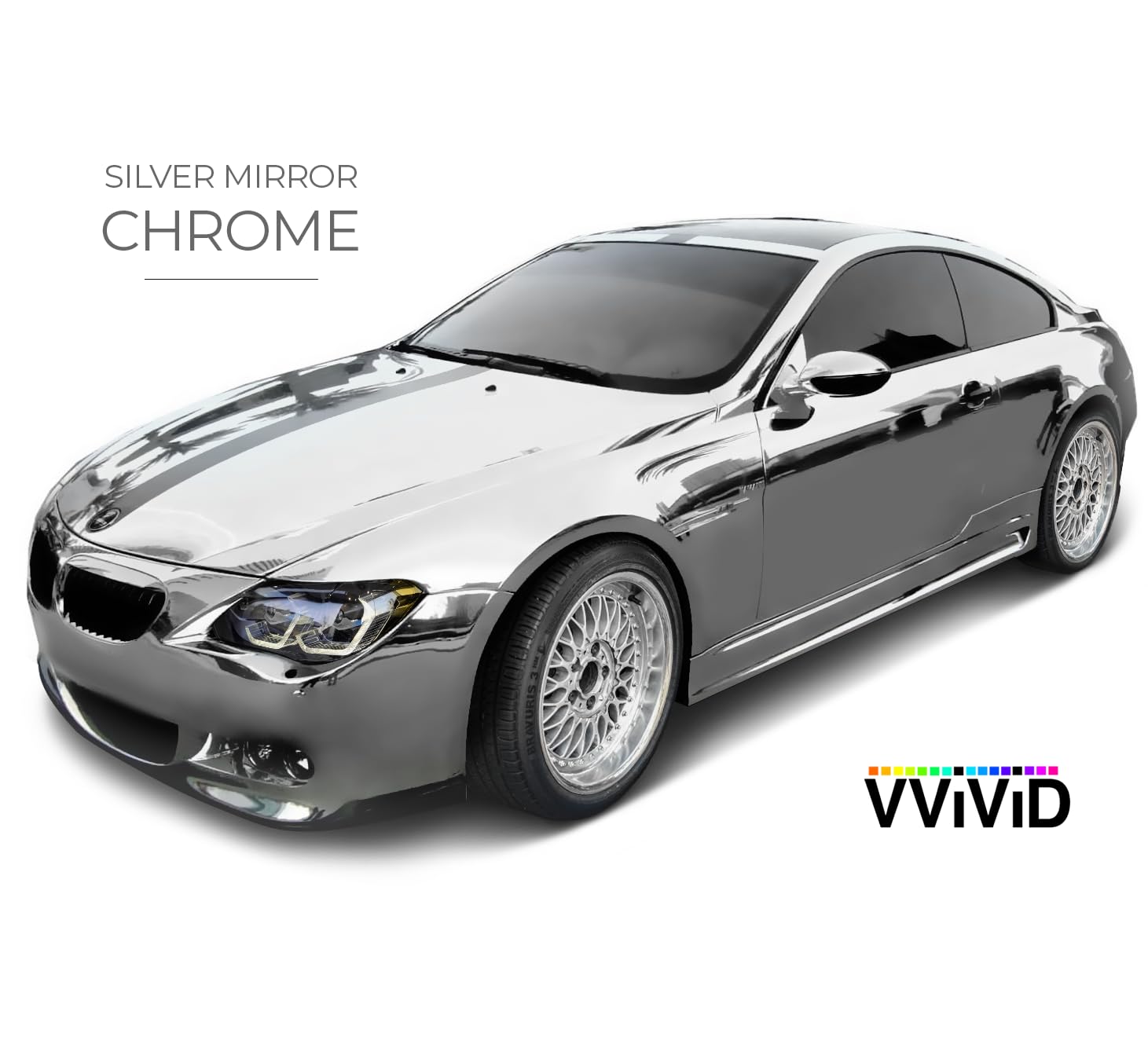 VViViD silver mirror sheet provides conformable coverage on curved surfaces.