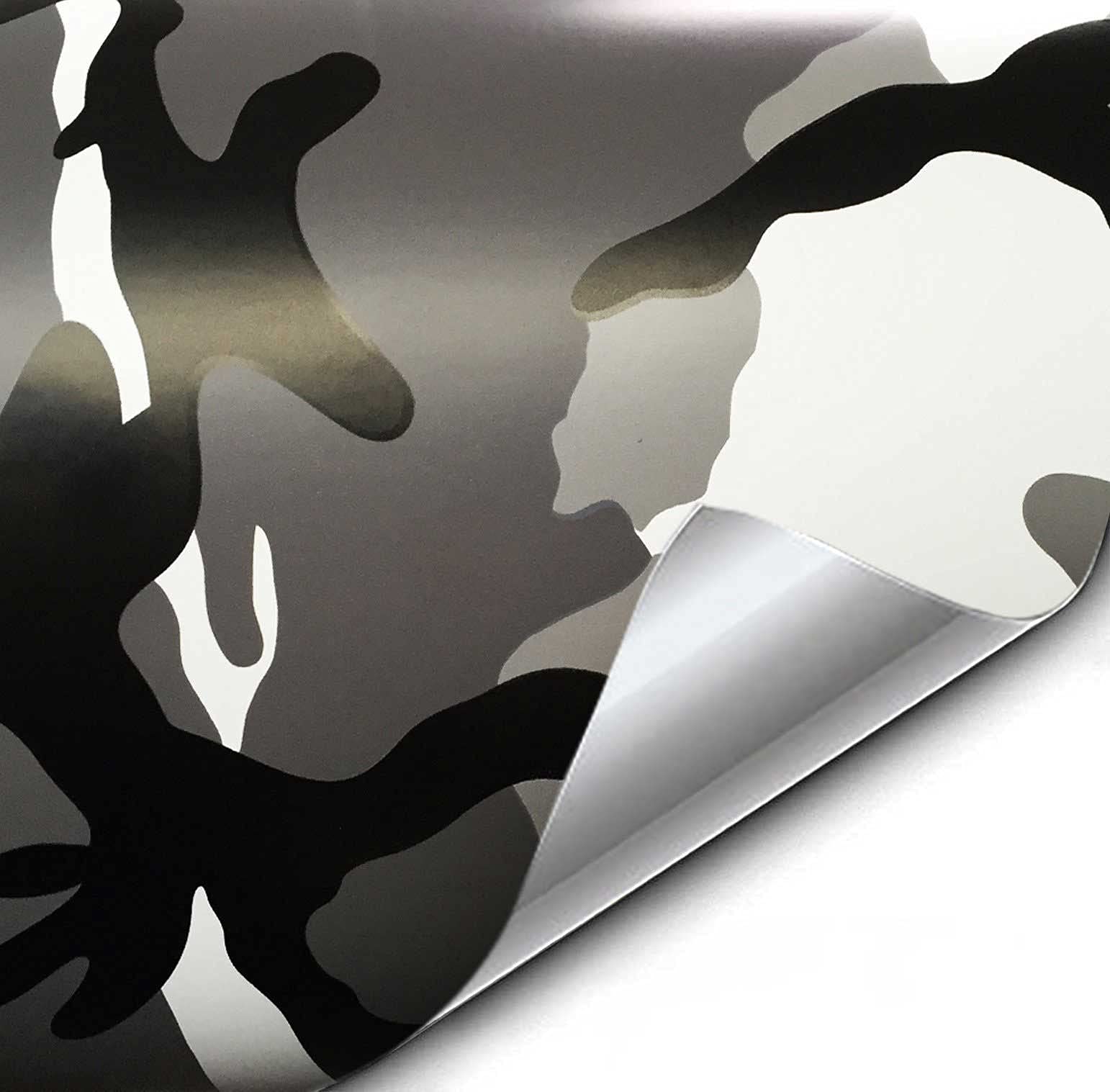 VViViD snow camouflage car wrap demonstrating rugged camouflage and weather protection.