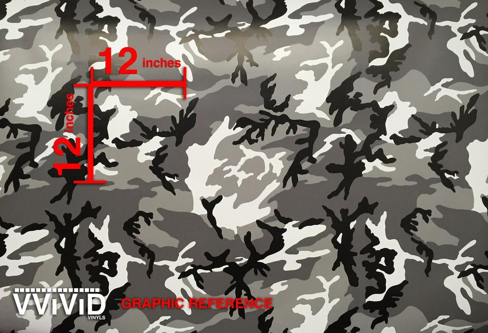 VViViD snow camouflage roll measures 50ft by 5ft for quick installations.